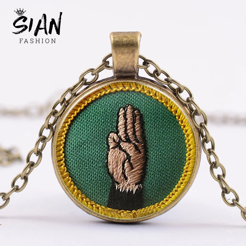 SIAN Girl Scout Pendant Necklace Vintage Languages Cadette Merit Handmade Glass Cabochon Metal Necklace Best Gifts for Children
SIAN Girl Scout Pendant Necklace Vintage Languages Cadette Merit Handmade Glass Cabochon Metal Necklace Best Gifts for Children