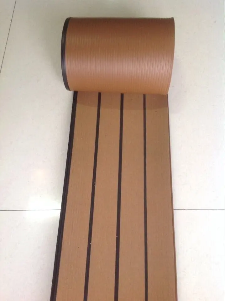 12.5 Meter of Synthetic Wood Teak Boat Marine Waterproof PVC190*5mm Flooring Decking With Black Caulking Stripes
12.5 Meter of Synthetic Wood Teak Boat Marine Waterproof PVC190*5mm Flooring Decking With Black Caulking Stripes
