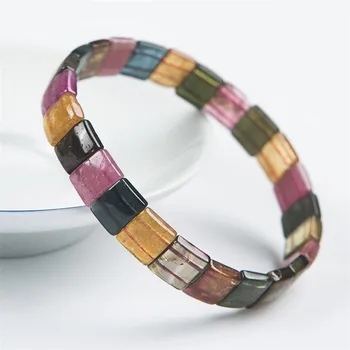 Genuine Natural Tourmaline Quartz Crystal Rectangle Bead Stretch Bracelets Bangles For Women
Genuine Natural Tourmaline Quartz Crystal Rectangle Bead Stretch Bracelets Bangles For Women