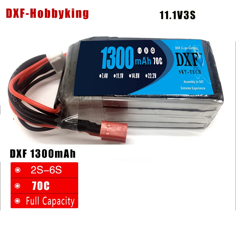 DXF Power 11.1V 3S 1300mAh 70C Max140C RC High Rate LiPo battery For RC Helicopter Airplane Car Boat Quadrotor RC Li-ion battery
DXF Power 11.1V 3S 1300mAh 70C Max140C RC High Rate LiPo battery For RC Helicopter Airplane Car Boat Quadrotor RC Li-ion battery