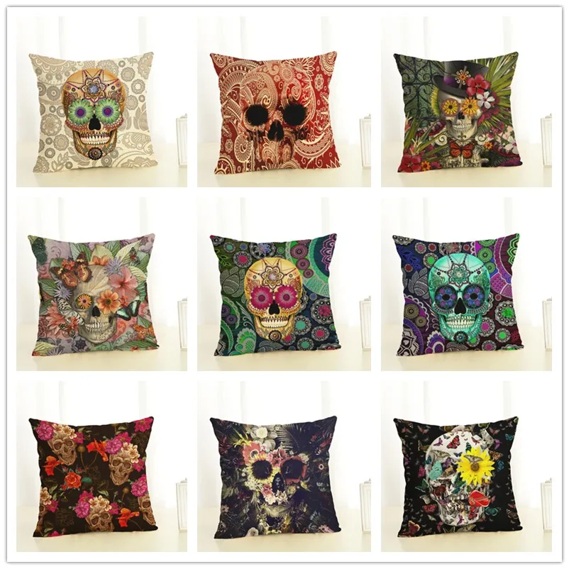 Skull Print Cushion Cover Linen Throw Pillow Car Home Decoration Decorative geometric Pillowcase Sofa Cushion 45x45cm
Skull Print Cushion Cover Linen Throw Pillow Car Home Decoration Decorative geometric Pillowcase Sofa Cushion 45x45cm