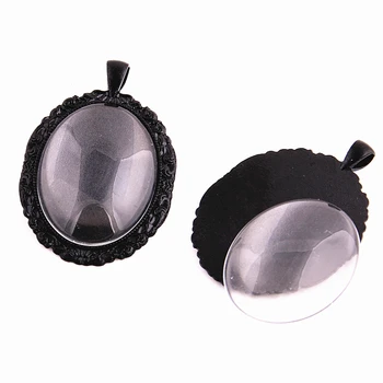 3 set black Cameo 38*58mm(Fit 30*40mm dia) Oval Cabochon Pendant Setting Jewelry Blank Charms + Clear Glass Cabochons 8B1290
3 set black Cameo 38*58mm(Fit 30*40mm dia) Oval Cabochon Pendant Setting Jewelry Blank Charms + Clear Glass Cabochons 8B1290