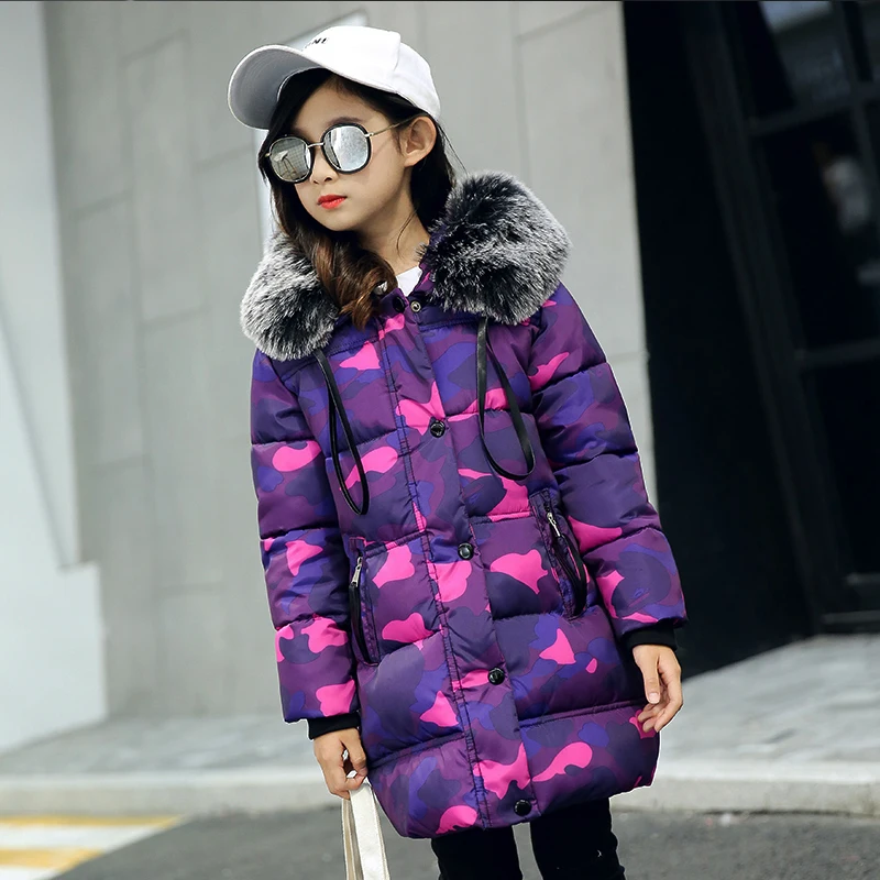 2018 New Autumn Winter Warm Jackets Girls Camouflage Print Coat Kids Fur Hooded Cotton Padded Down Jackets Winter Long Coats
2018 New Autumn Winter Warm Jackets Girls Camouflage Print Coat Kids Fur Hooded Cotton Padded Down Jackets Winter Long Coats