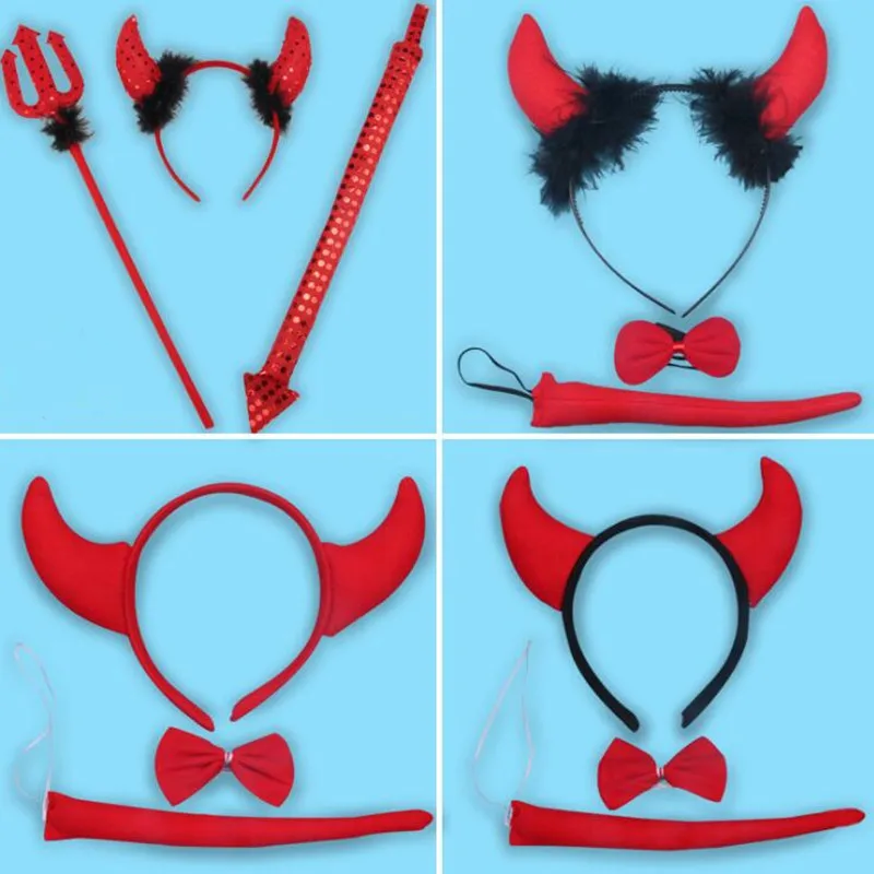 Red Devil Headband Demon Horn Hair Band Bow Tie Tail Women Girls Cosplay Props Masquerade Party Dress Decor Halloween
Red Devil Headband Demon Horn Hair Band Bow Tie Tail Women Girls Cosplay Props Masquerade Party Dress Decor Halloween