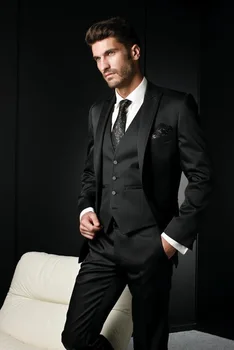Mens Black Peak Lapel 3 Piece Suit Formal Casual Slim Fit Groomsman Tuxedos Wedding Mens One Button Daily Prom Business Blazer
Mens Black Peak Lapel 3 Piece Suit Formal Casual Slim Fit Groomsman Tuxedos Wedding Mens One Button Daily Prom Business Blazer