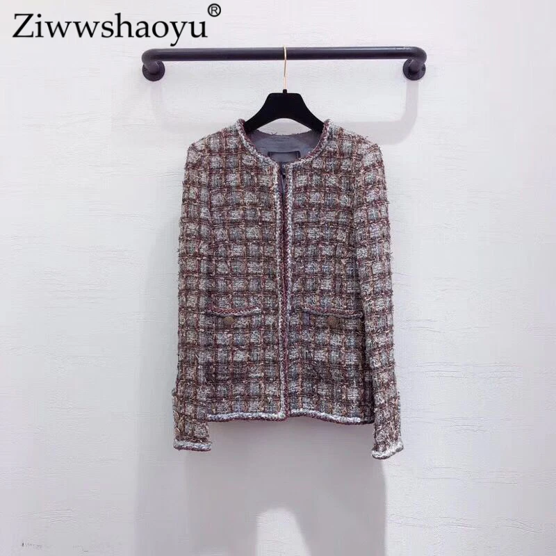 Ziwwshaoyu Noble Tweed coat O-Neck Button temperament Slim jacket + 100% Silk Lining
Ziwwshaoyu Noble Tweed coat O-Neck Button temperament Slim jacket + 100% Silk Lining
