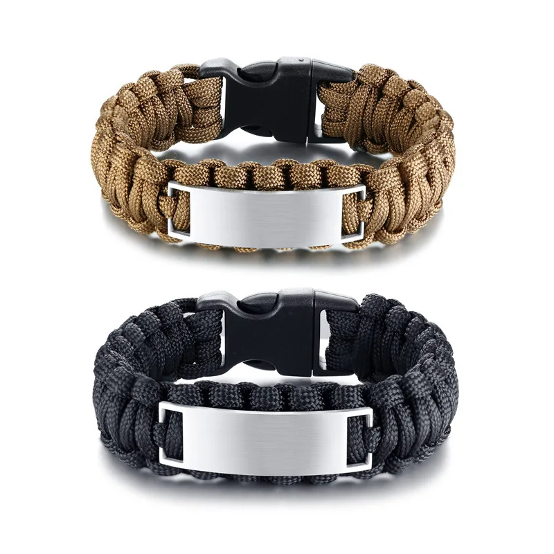 Outdoor Sports Men and Women Titanium Steel Braided Bracelet Stainless Steel Accessories Black Brown survive Bracelet Pulsera
Outdoor Sports Men and Women Titanium Steel Braided Bracelet Stainless Steel Accessories Black Brown survive Bracelet Pulsera