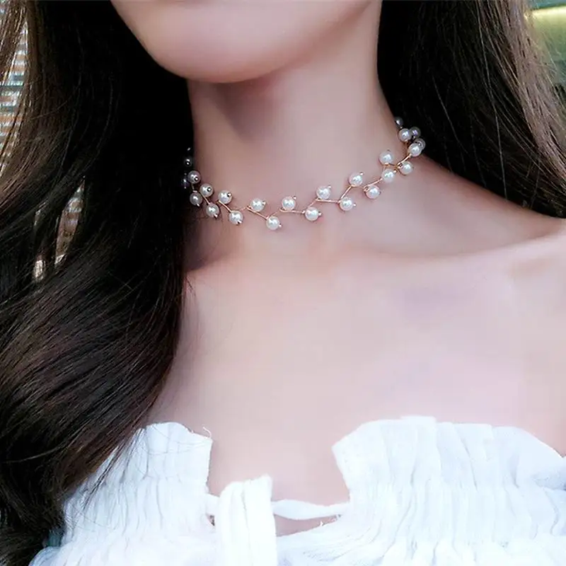 Ожерелье из искусственного жемчуга женское ожерелье с бусинами Элегантные