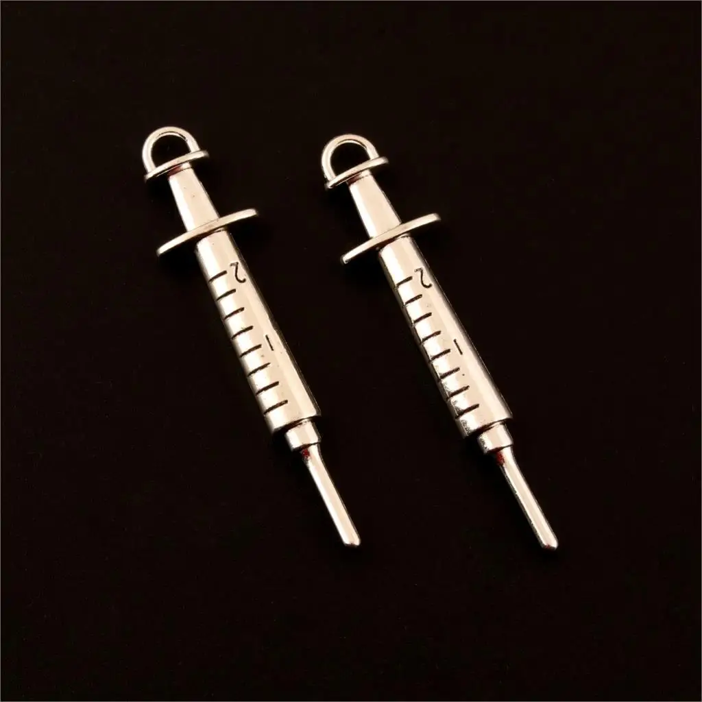 5Pcs Antique Silver 3D Syringe Nursing Dangle Charms Doctor Medicine Pendant Bracelets Necklaces Jewelry Making 62X15mm A536
5Pcs Antique Silver 3D Syringe Nursing Dangle Charms Doctor Medicine Pendant Bracelets Necklaces Jewelry Making 62X15mm A536