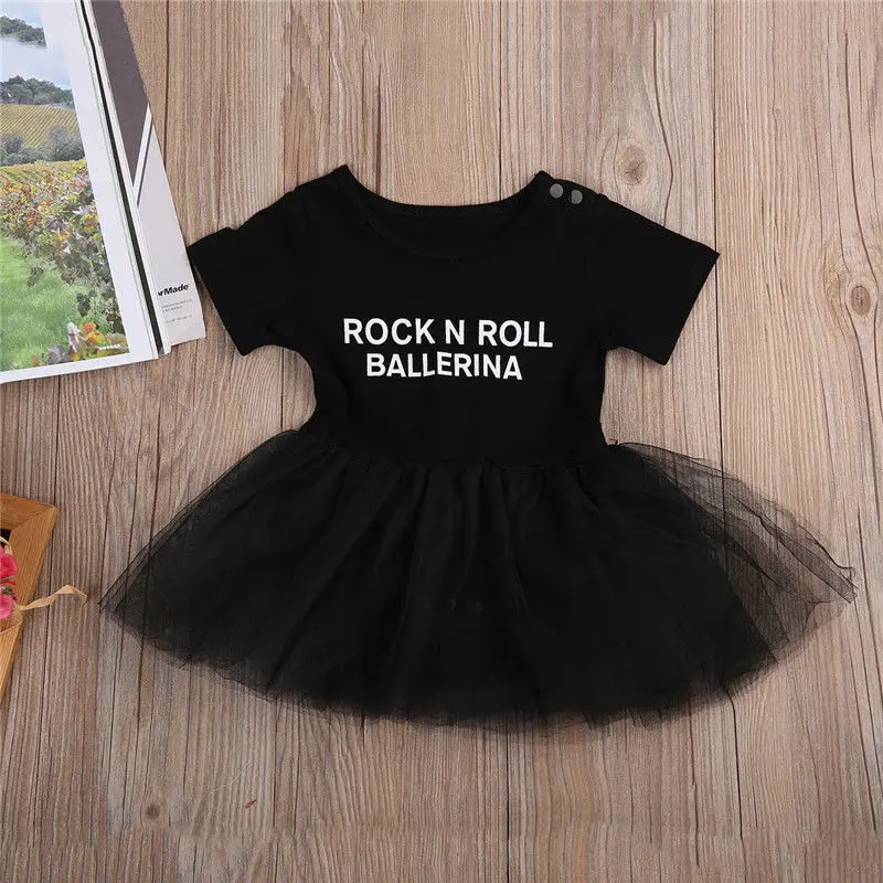 Платье комбинезон из тюля в стиле рок н ролл для новорожденных и маленьких