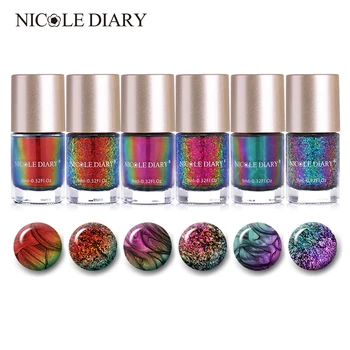 6 Colors NICOLE DIARY Chameleon Nail Polishes Set Wonderworld Series Iridescent Flakies Sequins Nail Art varnish Kit Tips Color
6 Colors NICOLE DIARY Chameleon Nail Polishes Set Wonderworld Series Iridescent Flakies Sequins Nail Art varnish Kit Tips Color