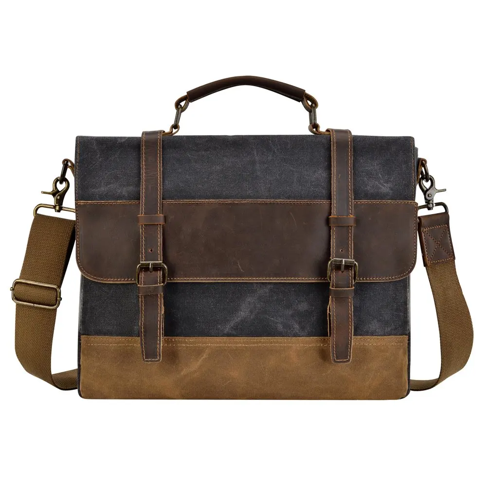 IMIDO Mens Messenger Bag 15.6 Inch Waterproof Canvas Leather Waxed Canvas Briefcase Vintage Leather Computer Laptop Bag Satchel
IMIDO Mens Messenger Bag 15.6 Inch Waterproof Canvas Leather Waxed Canvas Briefcase Vintage Leather Computer Laptop Bag Satchel