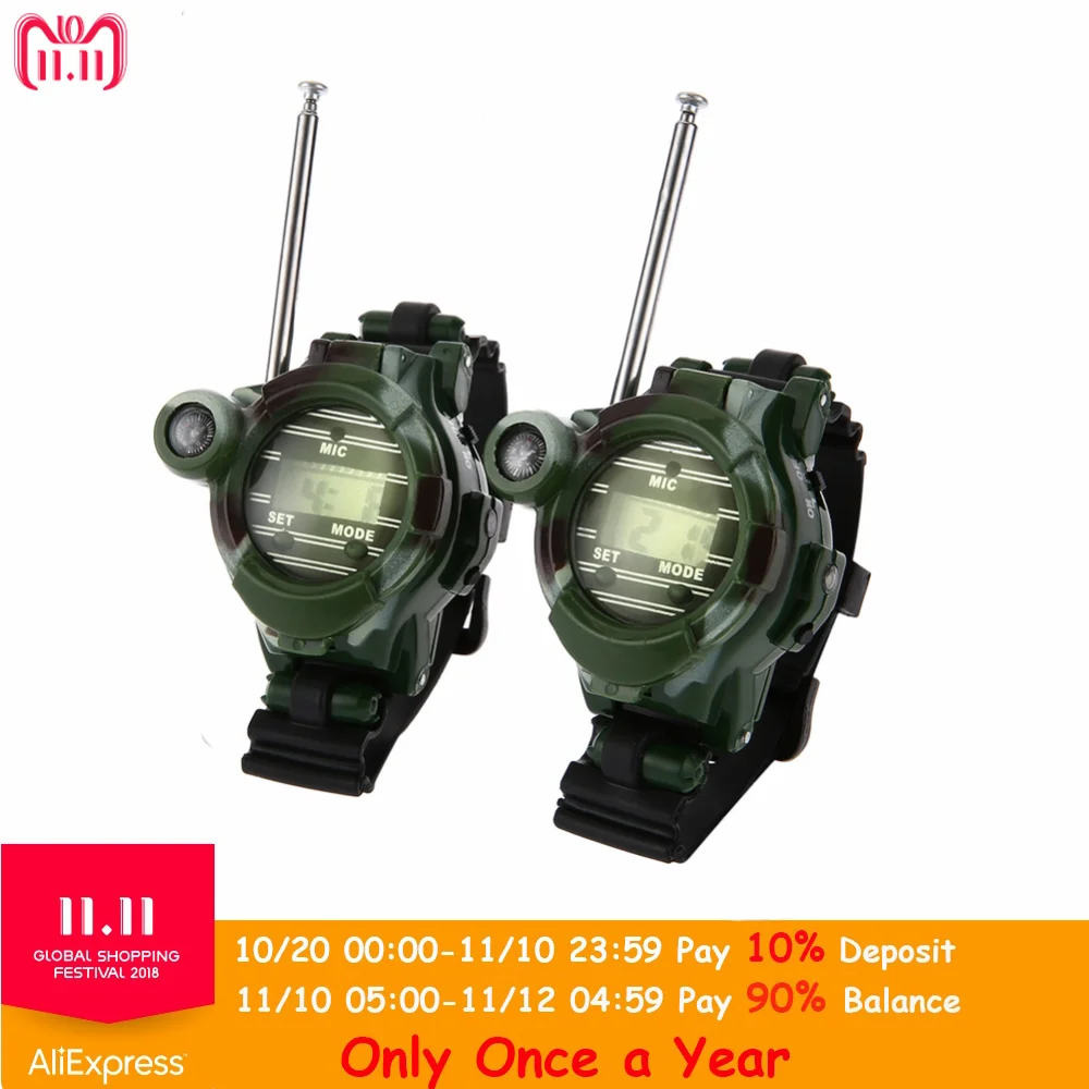 

2pcs 7 In 1 kids walkie talkie watch Children Camouflage Style Kid Electric Strong Clear Range Interphone Kids Interactive Toys