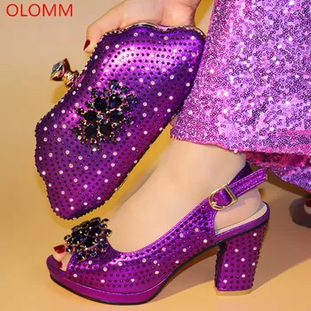 OLOMM Purple Color With Rhinestone Italian Shoes With Matching Bag Set Fashion Elegant Woman Pumps Shoes And Bag Set Stock .L-25
OLOMM Purple Color With Rhinestone Italian Shoes With Matching Bag Set Fashion Elegant Woman Pumps Shoes And Bag Set Stock .L-25