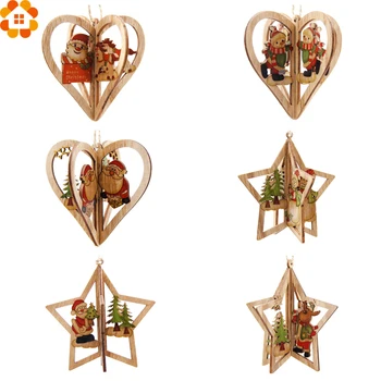 3Sets 3D Creative Christmas Wooden Pendants Ornaments DIY Star&Heart Wood Craft Christmas Decorations Tree Ornaments Kids Gifts
3Sets 3D Creative Christmas Wooden Pendants Ornaments DIY Star&Heart Wood Craft Christmas Decorations Tree Ornaments Kids Gifts