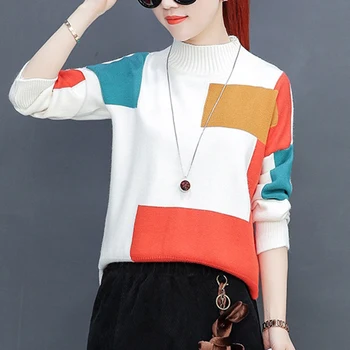 winter sweater 2020 fashion hot sale turtleneck full sleeve korean style contrast color women pullovers TB8918
winter sweater 2020 fashion hot sale turtleneck full sleeve korean style contrast color women pullovers TB8918