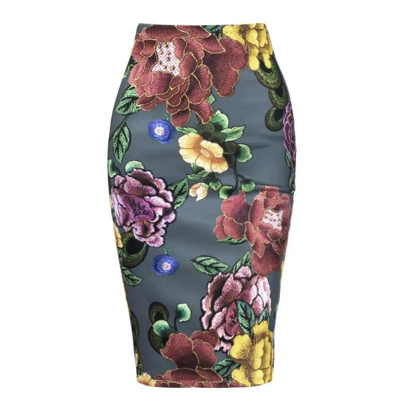 Sexy High Street For Women Flower Artificial Embroidery Pencil Skirt Sexy Stretch High Waist Bodycon Midi Skirt
Sexy High Street For Women Flower Artificial Embroidery Pencil Skirt Sexy Stretch High Waist Bodycon Midi Skirt