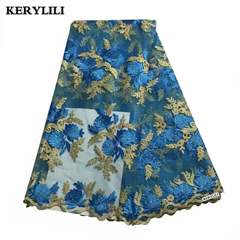 Sky Blue French Tulle Lace African Polyester Beaded&Stones Gold Thread High Quality 5 Yards KRL-68182
Sky Blue French Tulle Lace African Polyester Beaded&Stones Gold Thread High Quality 5 Yards KRL-68182