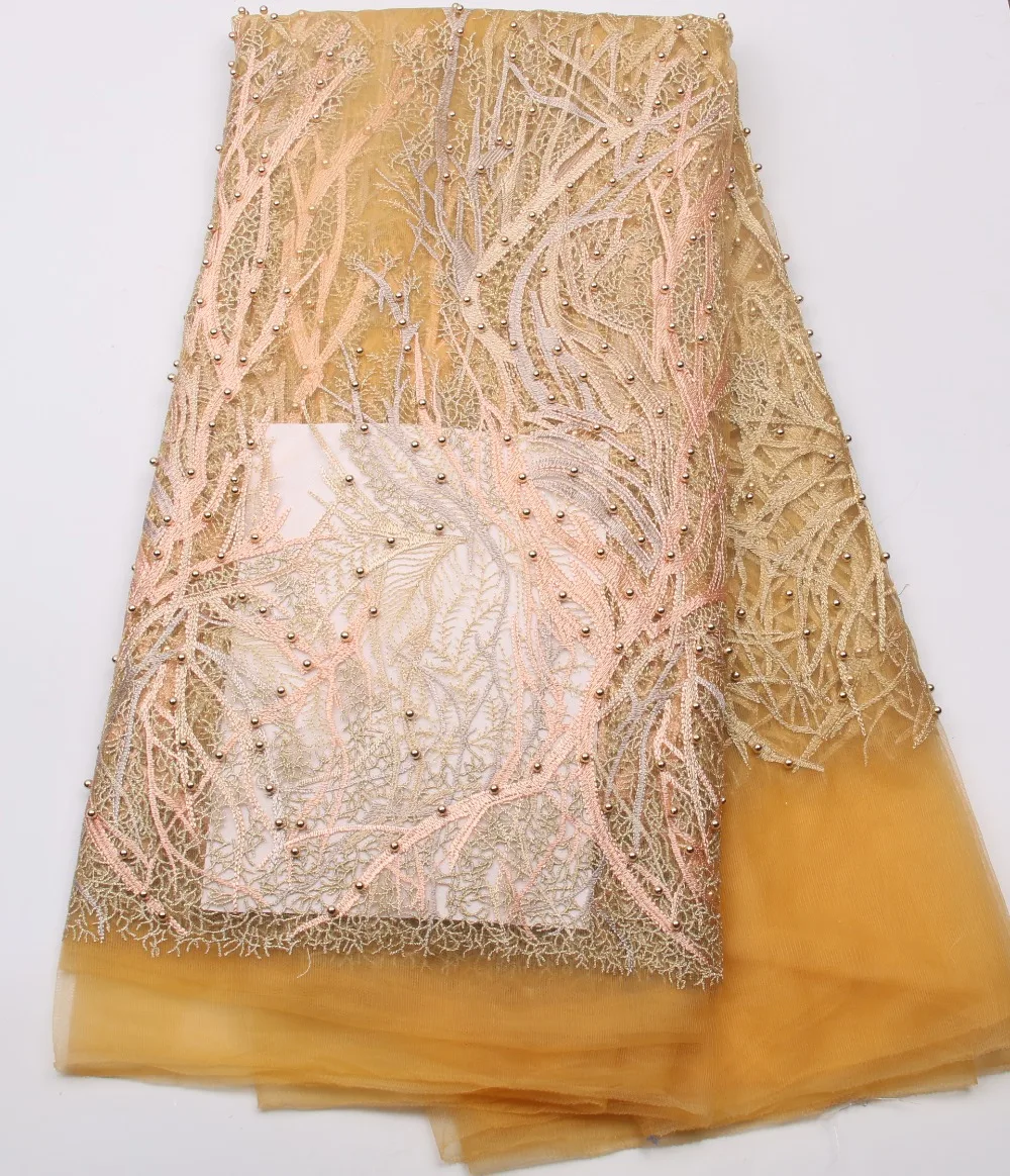 High quality Lace fabric Heavy african french tulle lace fabric with full pearls and stones for nigerian wedding dress NA455B-3
High quality Lace fabric Heavy african french tulle lace fabric with full pearls and stones for nigerian wedding dress NA455B-3