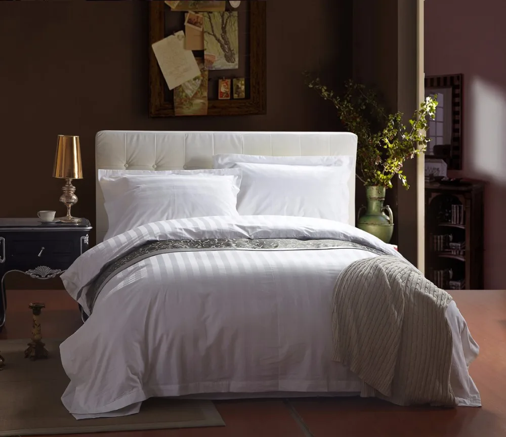 White hotel bedding sets 60s cotton stripe plaid satin silk bedclothes king queen size 4Pc duvet cover bed sheet set pillow sham
White hotel bedding sets 60s cotton stripe plaid satin silk bedclothes king queen size 4Pc duvet cover bed sheet set pillow sham