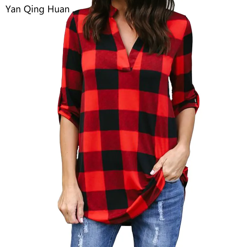 YanQungHuan New Women's Summer Blouses Fashion Plaid Print Harajuku Fashion V-neck Long Sleeve Sleeve Loose Tops Shirt
YanQungHuan New Women's Summer Blouses Fashion Plaid Print Harajuku Fashion V-neck Long Sleeve Sleeve Loose Tops Shirt