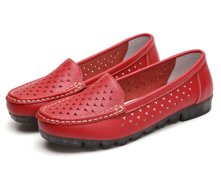 AH 201-1-2019 New Genuine Leather Cut Outs Women Summer Loafers-20
