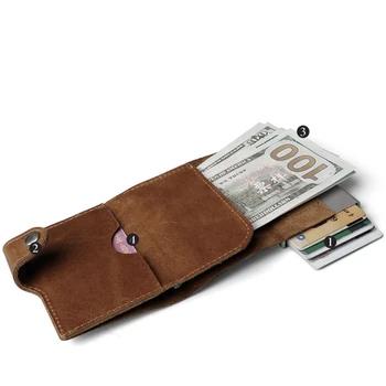 New Brand Genuine Leather Mini RFID Blocking Wallet Men Business Credit Card Holder Metal Aluminium Automatic Cards Box Purse
New Brand Genuine Leather Mini RFID Blocking Wallet Men Business Credit Card Holder Metal Aluminium Automatic Cards Box Purse