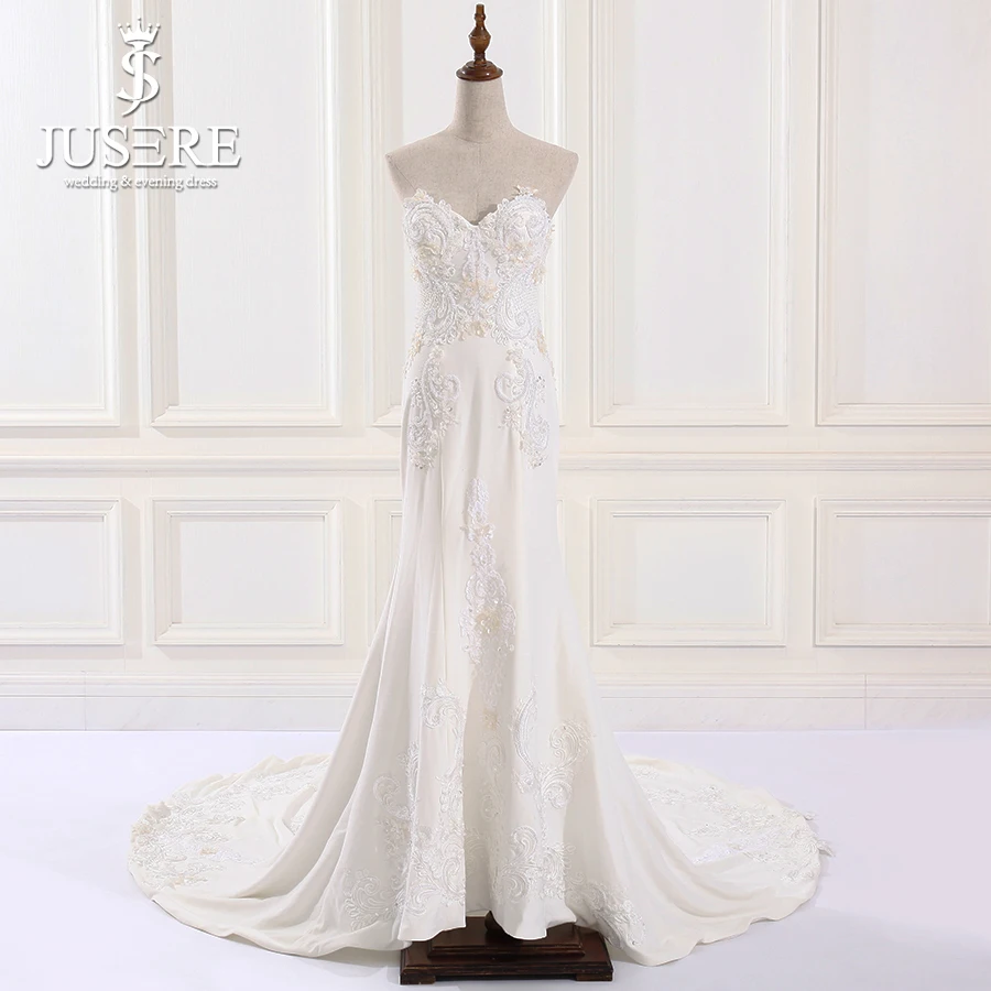 Jusere In Stock Robe De Mariee Fast Shipping Mermaid Sweetheart Bridal Dresses With Tail
Jusere In Stock Robe De Mariee Fast Shipping Mermaid Sweetheart Bridal Dresses With Tail