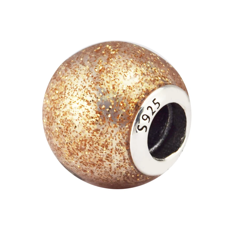 925 Sterling Silver Jewelry Rose Golden Glitter Charm Women DIY Jewelry Fit for Silver Charm Bracelet & Bangle
925 Sterling Silver Jewelry Rose Golden Glitter Charm Women DIY Jewelry Fit for Silver Charm Bracelet & Bangle