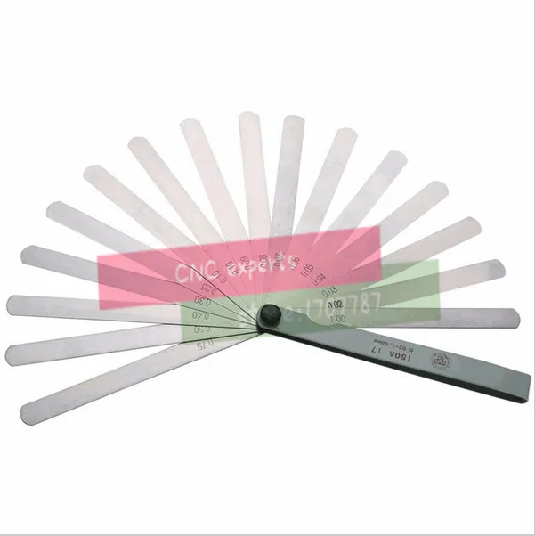 100mm/150mm/200mm 17 Blade Metric Feeler Gauge 0.02-1.00mm Carbon Steel Gap Filler Thickness Measurement Tool
100mm/150mm/200mm 17 Blade Metric Feeler Gauge 0.02-1.00mm Carbon Steel Gap Filler Thickness Measurement Tool