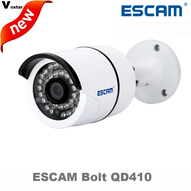 

ESCAM H.265 4MP Bolt QD410 IP66 waterproof outdoor IP bullet camera IR Night Vision Onvif Surveillance Security CCTV Camera