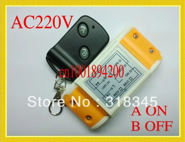 220V 10A 1000W Load RF wireless remote control switch system 1Receiver &1Transmitter Learning code 315/433MHZ for LED ON/OFF
220V 10A 1000W Load RF wireless remote control switch system 1Receiver &1Transmitter Learning code 315/433MHZ for LED ON/OFF