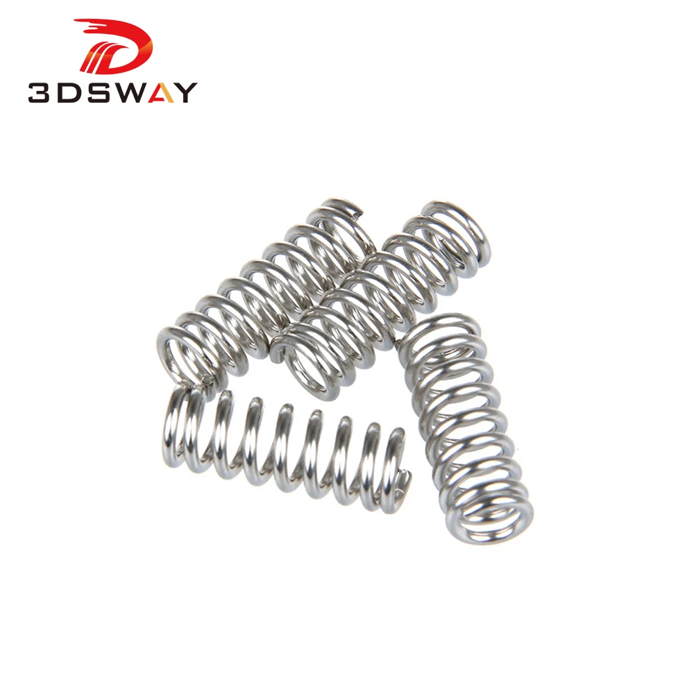 3DSWAY 3D Printer Springs 10pcs/lot nickel plated MK8 extruder Feeder Spring 1.2mm 20 mm for Ultimaker Makerbot Prusa Printer
3DSWAY 3D Printer Springs 10pcs/lot nickel plated MK8 extruder Feeder Spring 1.2mm 20 mm for Ultimaker Makerbot Prusa Printer