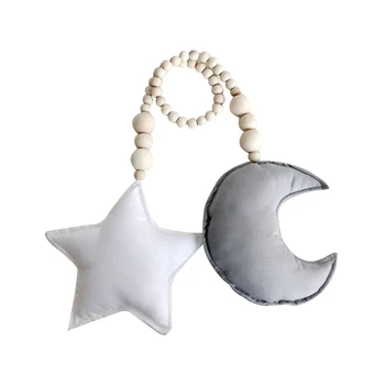 Crib Hanging Ornament Moon and Star Wooden Beads String Hanging DIY Ornament for Baby Kids Bed Play Tent Room Nordic decoration
Crib Hanging Ornament Moon and Star Wooden Beads String Hanging DIY Ornament for Baby Kids Bed Play Tent Room Nordic decoration