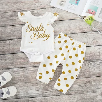 Cotton Cute Baby Girls Summer fashion Clothes Ruffles Sleeveless Romper Gold Dots Long Pants Outfits Clothing Sets
Cotton Cute Baby Girls Summer fashion Clothes Ruffles Sleeveless Romper Gold Dots Long Pants Outfits Clothing Sets