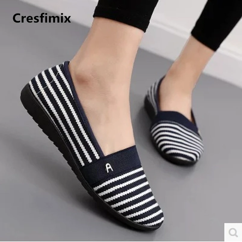 Women Cute Comfortable Blue Stripe Flat Shoes Chaussures Plates Femmes Lady Soft Spring & Summer Slip on Ballet Dance Shoes E210
Women Cute Comfortable Blue Stripe Flat Shoes Chaussures Plates Femmes Lady Soft Spring & Summer Slip on Ballet Dance Shoes E210