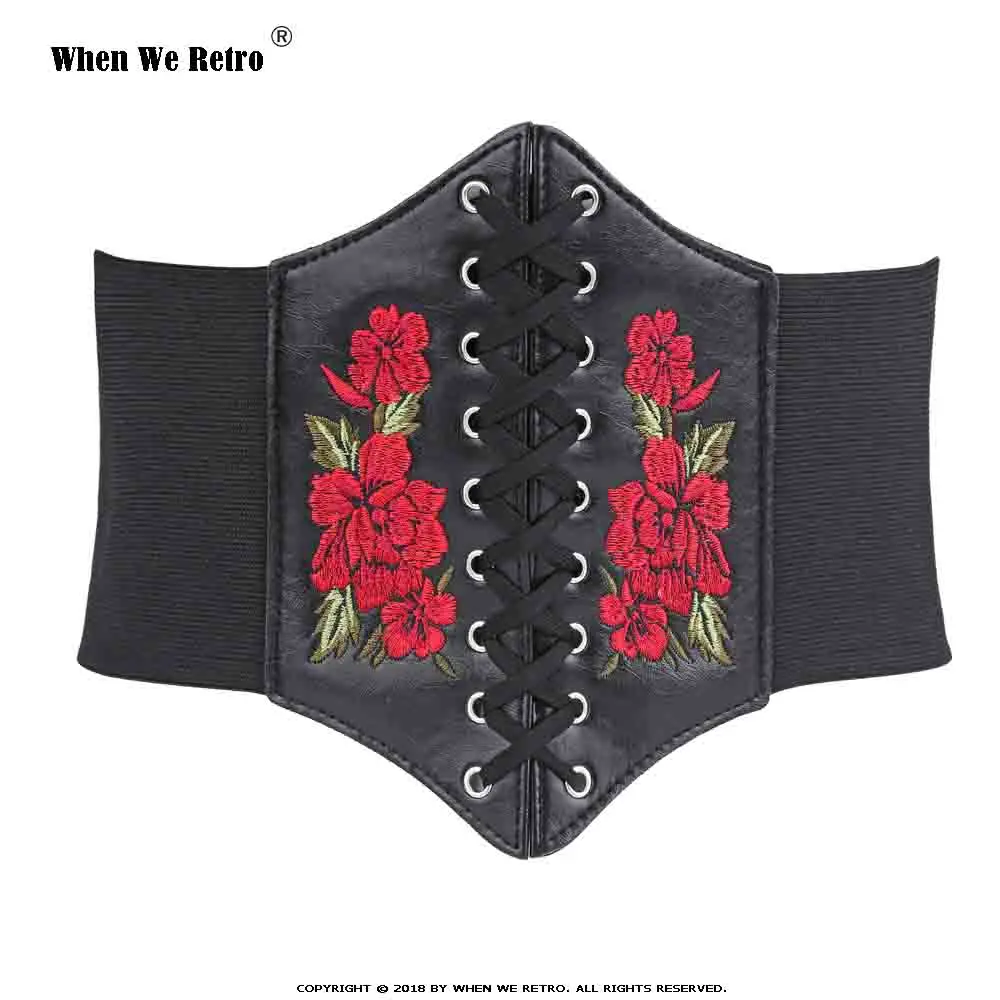 When We Retro Corsets and Bustiers Gothic Embroidery Floral Flower Lace-up Underbust Corset Elastic Cinch Waist BeltBlack VB0009
When We Retro Corsets and Bustiers Gothic Embroidery Floral Flower Lace-up Underbust Corset Elastic Cinch Waist BeltBlack VB0009