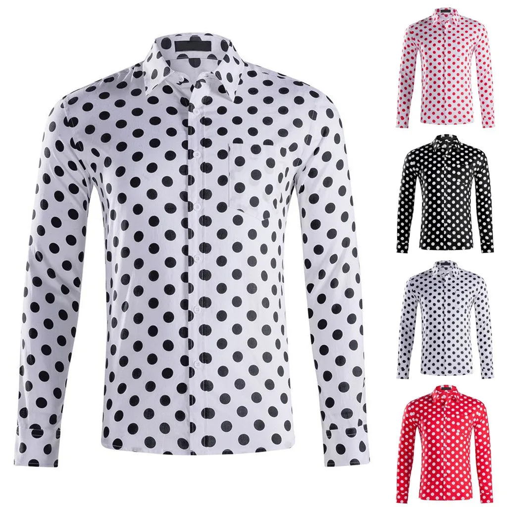 Men Shirts Long Sleeve Regular Fit Summer Beach Hawaiian Print Button Turn-Down Collar White Dot Shirts Tops Overhemden Heren
Men Shirts Long Sleeve Regular Fit Summer Beach Hawaiian Print Button Turn-Down Collar White Dot Shirts Tops Overhemden Heren