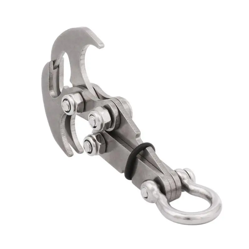 Stainless Steel Survival Gravity Hook Carabiner Climbing Claws Rescue Tool FBB