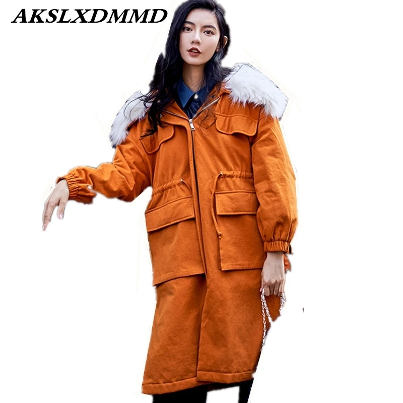 2019 Women Winter Cotton Coat Hooded Fur Collar Outerwear Loose Large Size Winter Cotton Jacket Thick Warmth Long Parkas CW094
2019 Women Winter Cotton Coat Hooded Fur Collar Outerwear Loose Large Size Winter Cotton Jacket Thick Warmth Long Parkas CW094