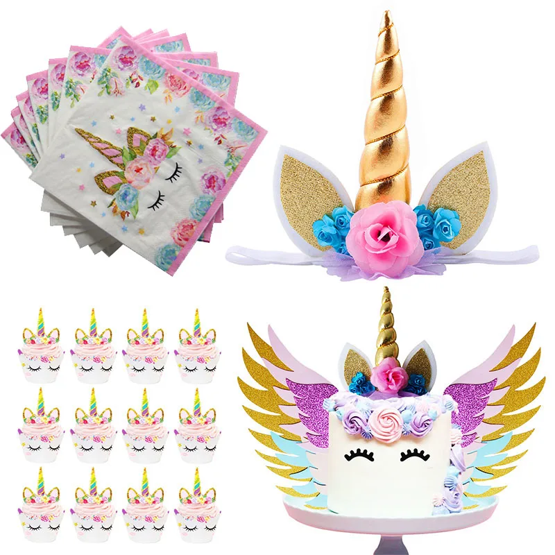 Gold Unicorn Cake Topper Headband Unicornio Party Decorations Cupcake Toppers Wrapper 1st 2nd 3st Birthday Party Supplies
Gold Unicorn Cake Topper Headband Unicornio Party Decorations Cupcake Toppers Wrapper 1st 2nd 3st Birthday Party Supplies