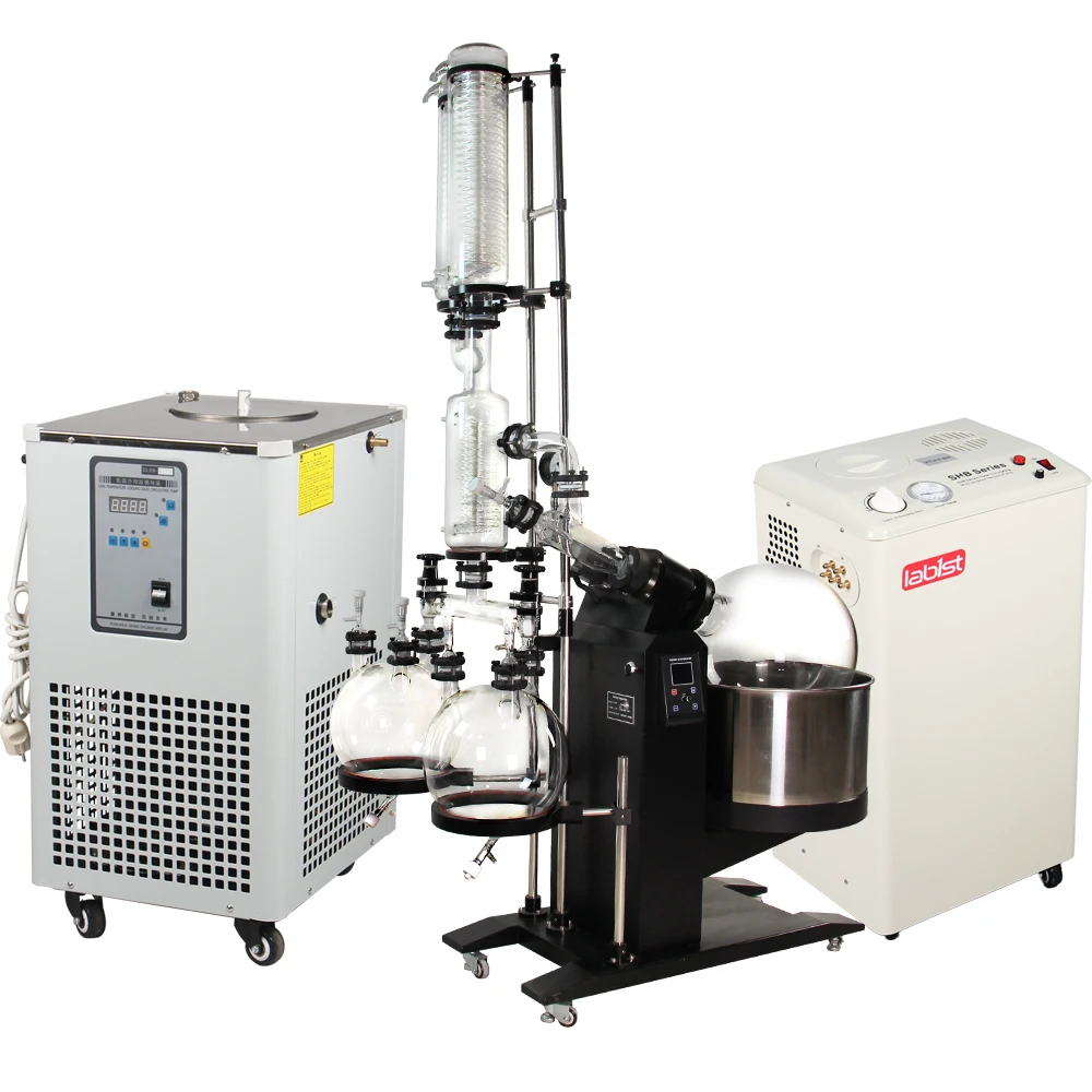 20L Automatic Dual Condensers Rotary Evaporator(Rotovap) with Chiller & Vacuum Pump
20L Automatic Dual Condensers Rotary Evaporator(Rotovap) with Chiller & Vacuum Pump