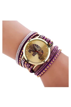 YCYS!Women Elephant Dial Rivets Multi Layers Faux Leather Wrap Wrist Watch Purple
YCYS!Women Elephant Dial Rivets Multi Layers Faux Leather Wrap Wrist Watch Purple