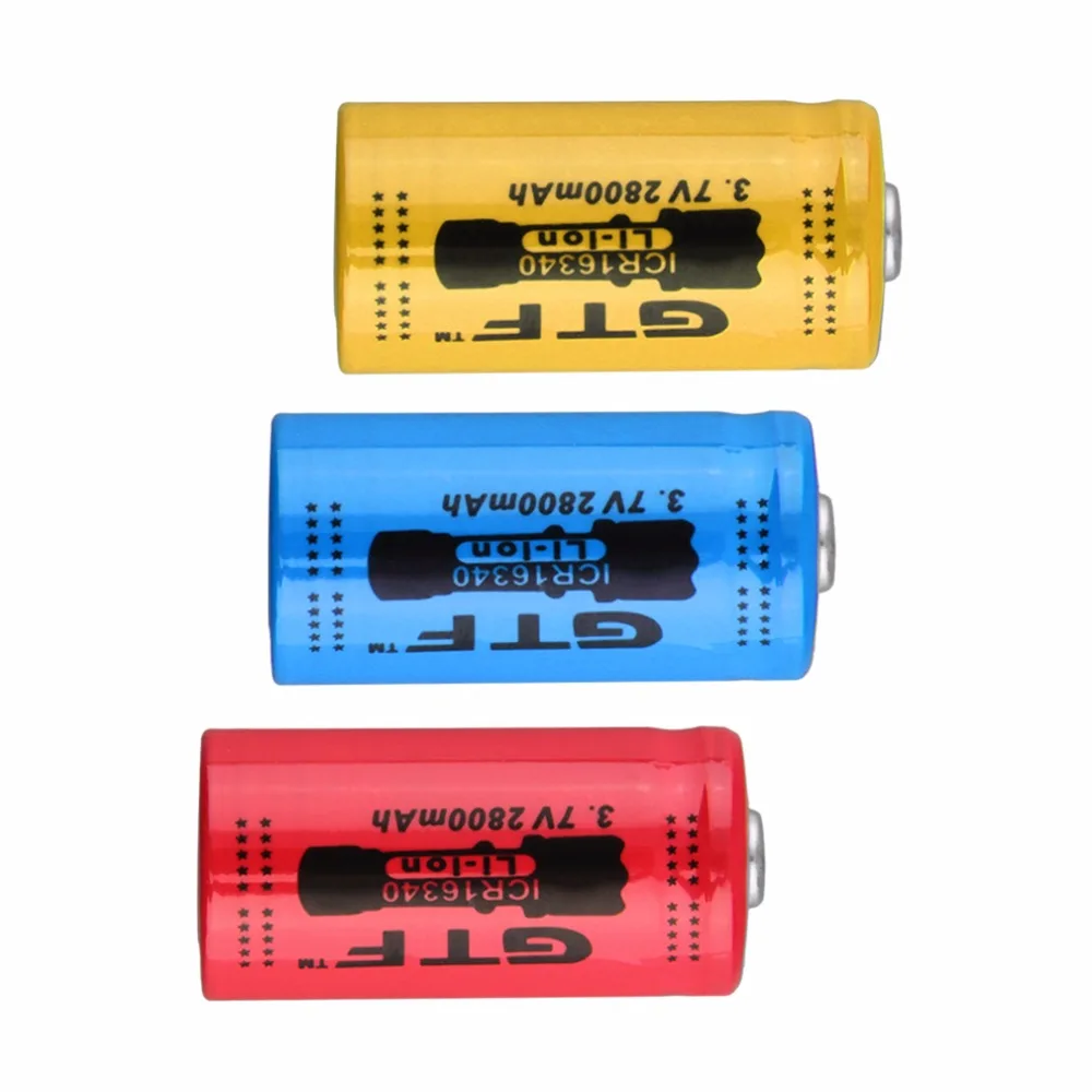 Li-ion Battery GTL Universal 16340 3.7V 2800mAh Rechargeable Batteries Li-ion Battery Red Yellow Blue Wholesale
Li-ion Battery GTL Universal 16340 3.7V 2800mAh Rechargeable Batteries Li-ion Battery Red Yellow Blue Wholesale