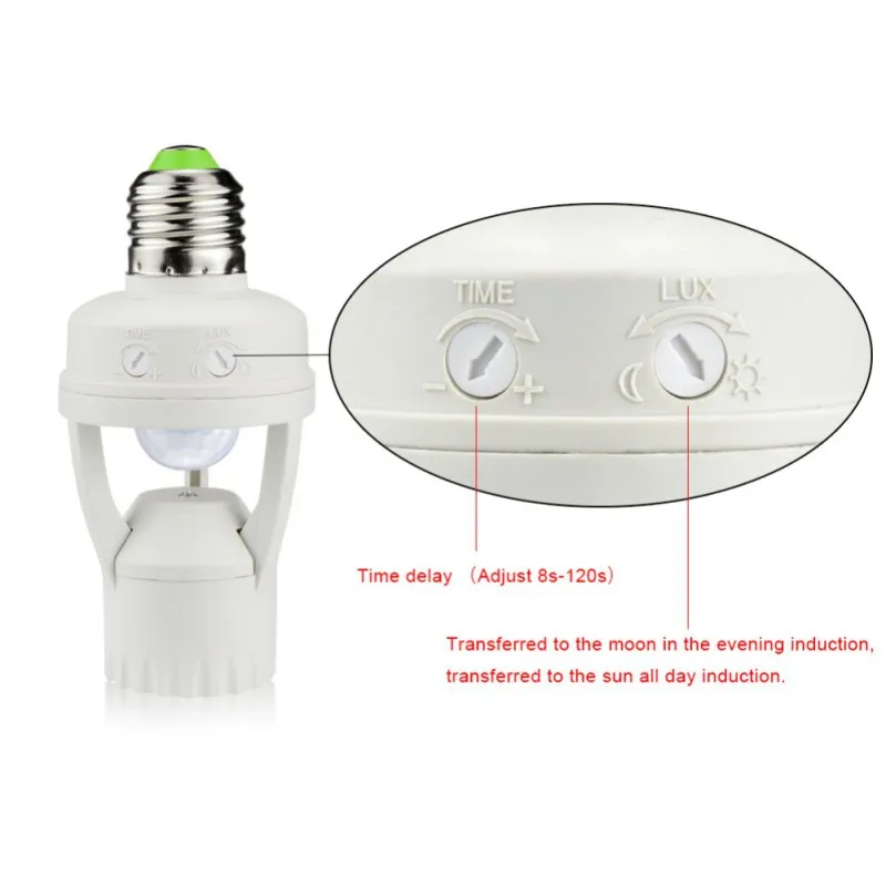 PIR Induction Motion Sensor IR Infrared Human E27 Plug Socket LED Light 360 Degrees Sensor Switch Base Lamp Holder
PIR Induction Motion Sensor IR Infrared Human E27 Plug Socket LED Light 360 Degrees Sensor Switch Base Lamp Holder