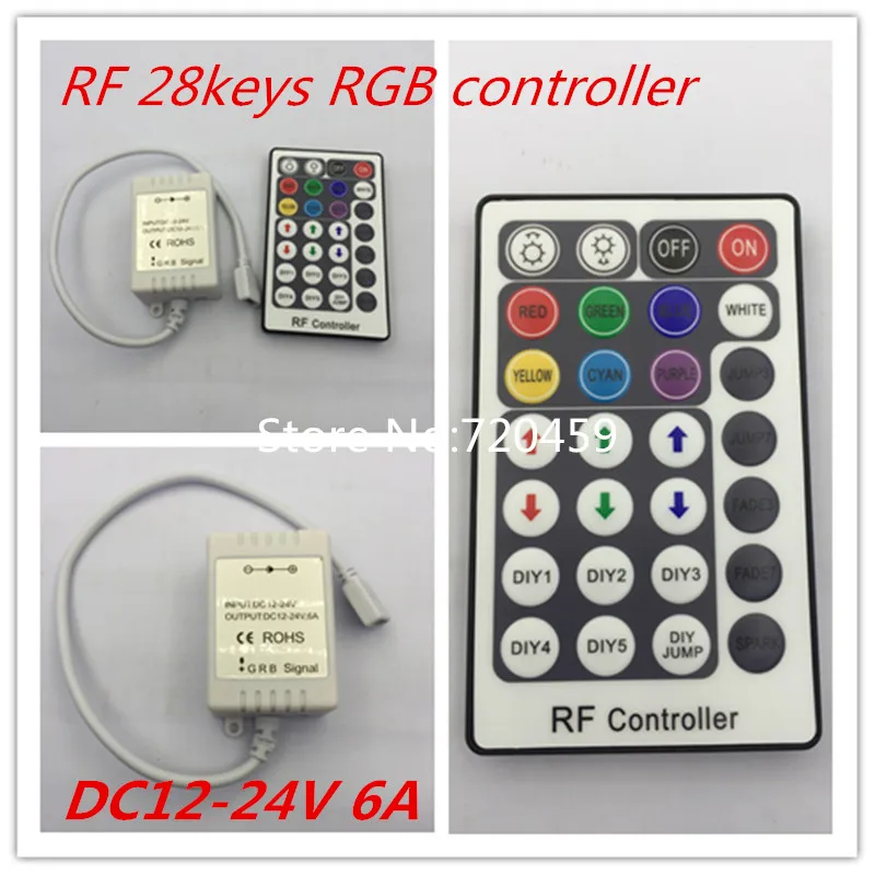 2pcs DC12-24V 28 Keys Wireless RF Remote RGB controller 6A for 3528/5050 RGB led strip light
2pcs DC12-24V 28 Keys Wireless RF Remote RGB controller 6A for 3528/5050 RGB led strip light