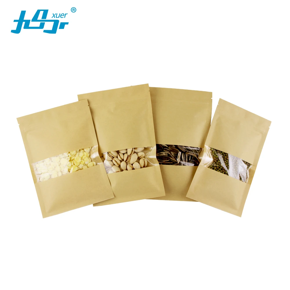 High quality stock size 50pcs food grade Brown Kraft paper flat zip lock bags with clear Window,food zip bag package coffee bag
High quality stock size 50pcs food grade Brown Kraft paper flat zip lock bags with clear Window,food zip bag package coffee bag
