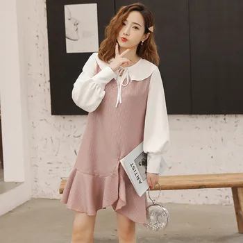 Maternity 2019 spring new Korean fashion stitching fake two-piece large size pregnant women dress pregnancy clothes vestidos
Maternity 2019 spring new Korean fashion stitching fake two-piece large size pregnant women dress pregnancy clothes vestidos