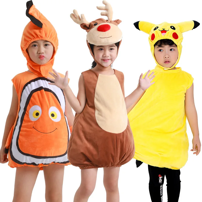 

Animal Cosplay Baby Kids Fish Clownfish Nemo Elk Pikachu Costume Pixar Animated Film Finding Nemo Christmas Purim Carnaval