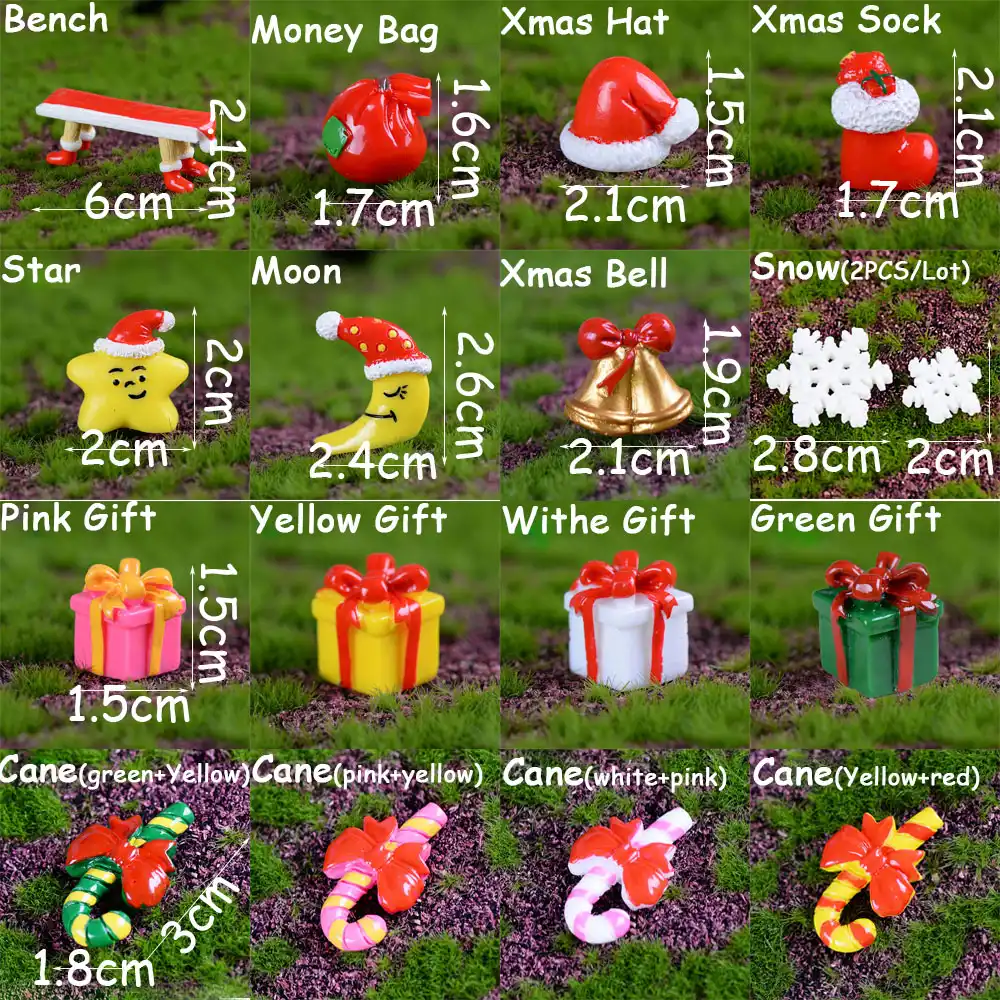 1pc miniature christmas tree xmas santa claus snowmen gift box
